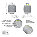 Parlante Ue Wonderboom 4 Bluetooth Gris